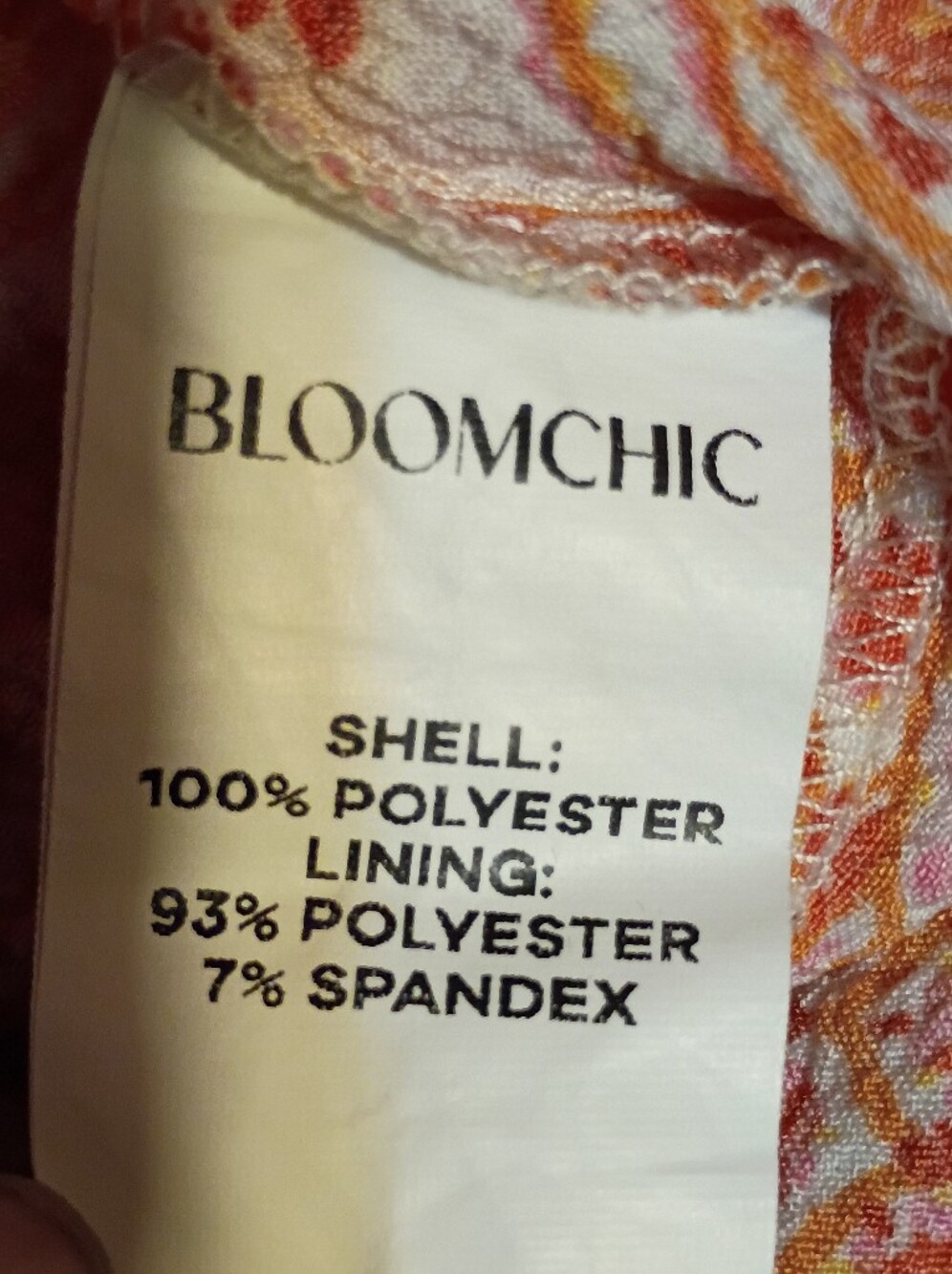 BloomChic Ladies Orange and Fuschia Paisley Off-Shoulder Peasant Top Sz 12 - Picture 6 of 6